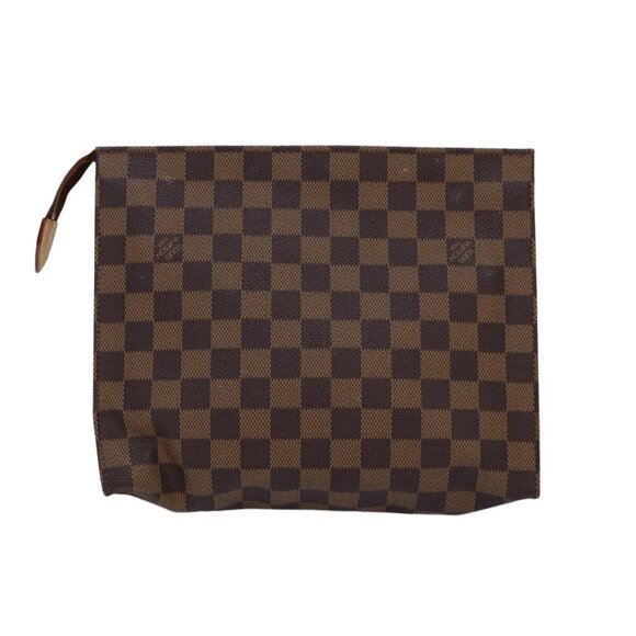 LOUIS VUITTON Damier Ebene Poche Toilette 26 Pouch N47543 LV Auth 84848